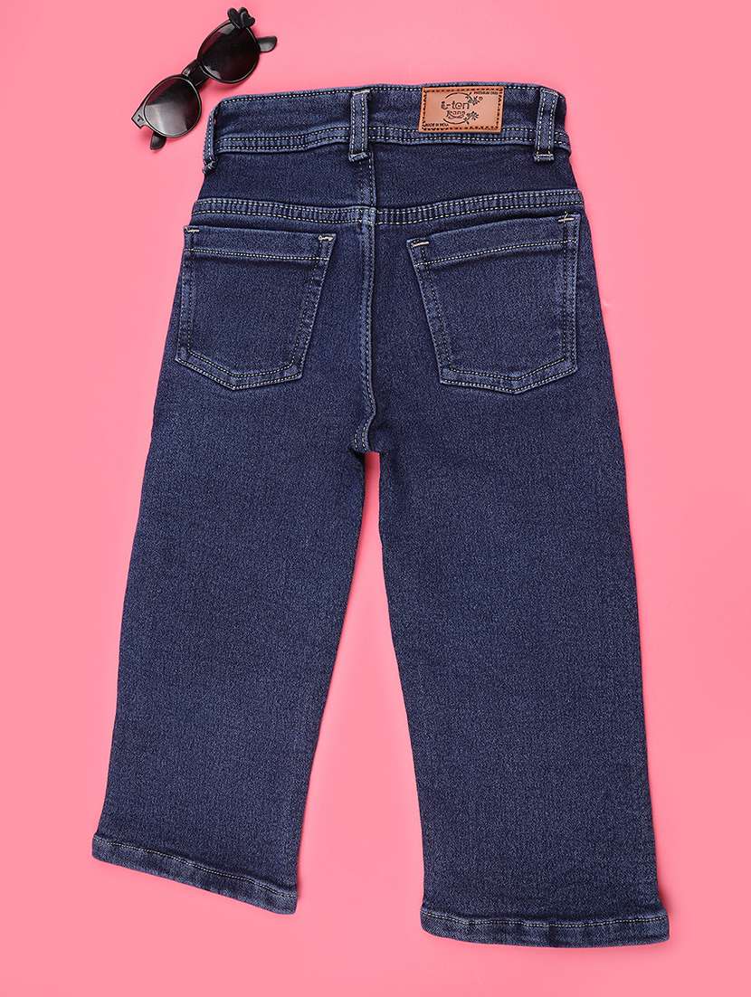 Girls Solid Mid Rise Straight Jeans - 22286835 -  Standard Image - 2