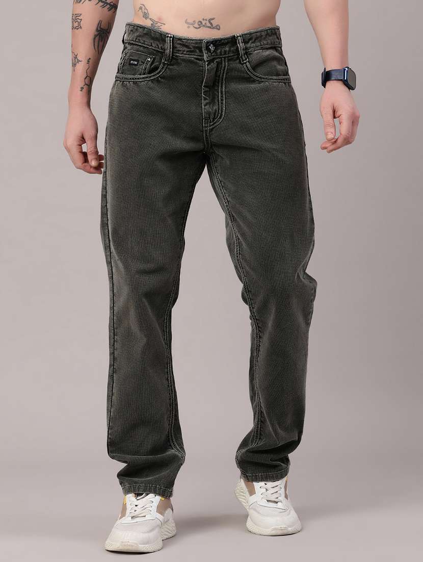men washed mid rise straight fit  jeans