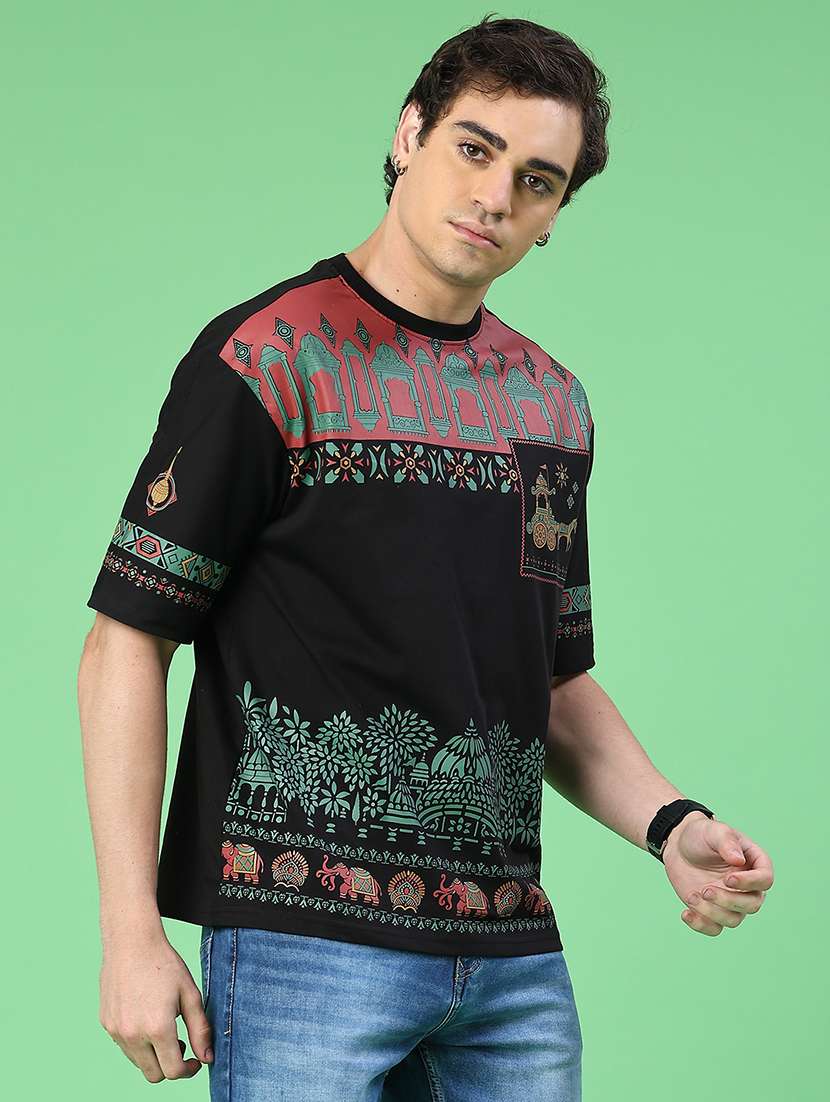 men black cotton blend plain t-shirt - 22286905 -  Standard Image - 2