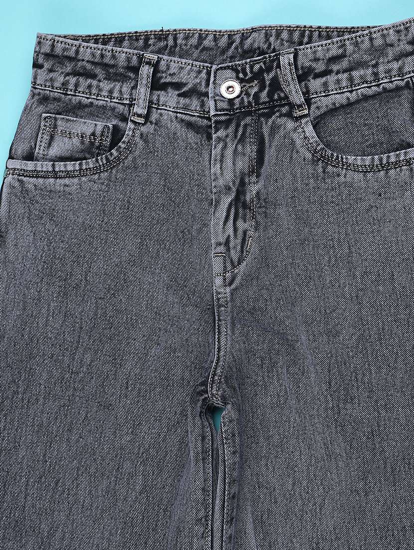 girls plain mid rise wide leg jeans - 22286910 -  Standard Image - 2