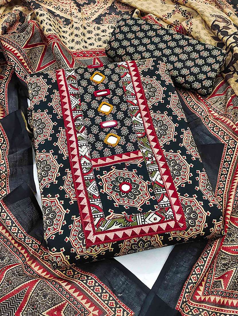 women printed unstitched suit set