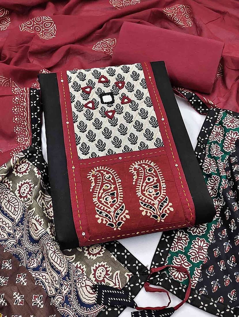 women printed unstitched suit set