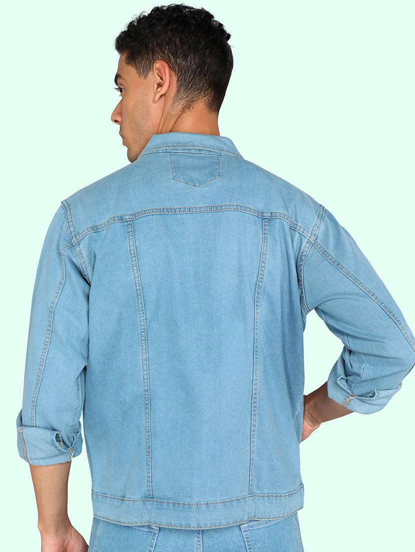 men solid long sleeve denim jacket - 22286951 -  Standard Image - 2