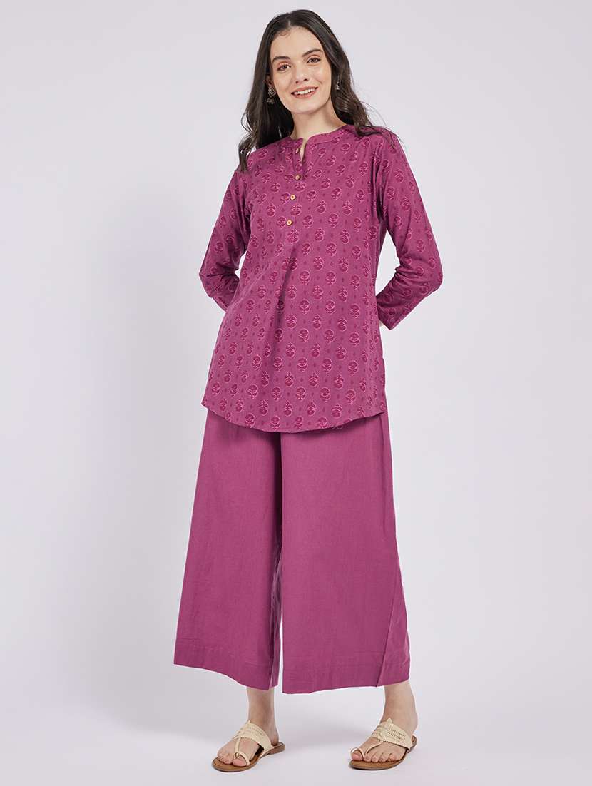 purple cotton aline kurti