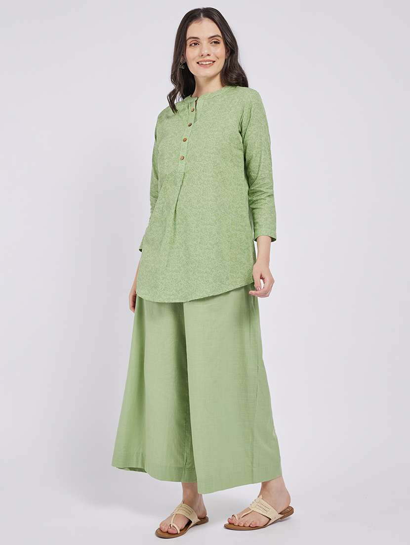 women printed three quarter sleeve a-line kurti - 22287105 -  Standard Image - 2