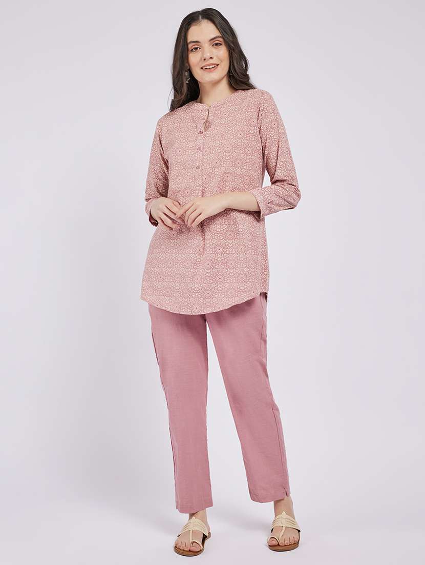 women printed three quarter sleeve a-line kurti - 22287119 -  Standard Image - 2