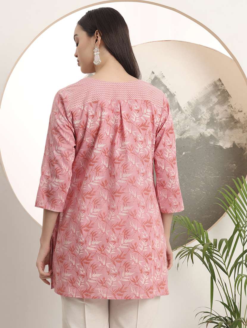 women printed three quarter sleeve a-line kurti - 22287120 -  Standard Image - 2