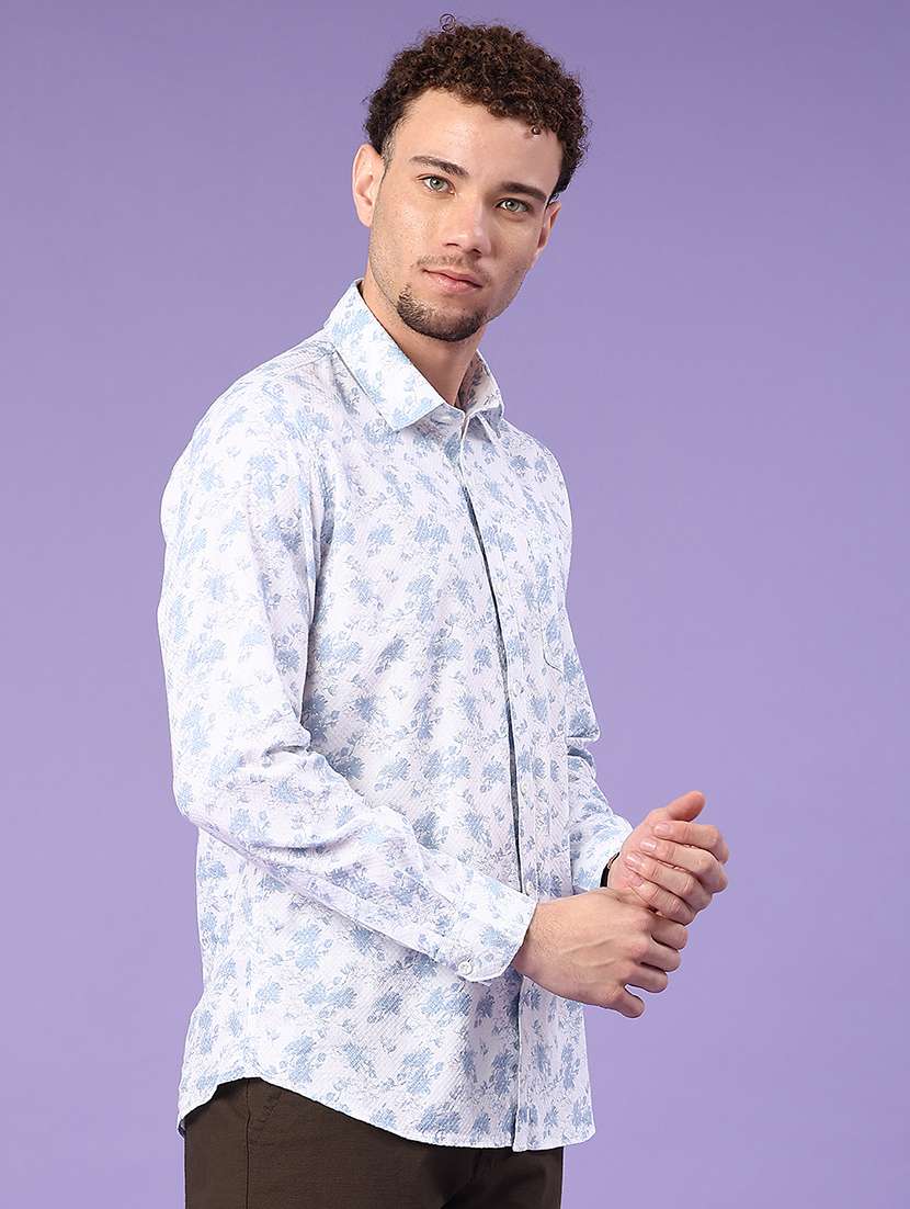 men printed long sleeve collared shirt - 22287304 -  Standard Image - 2