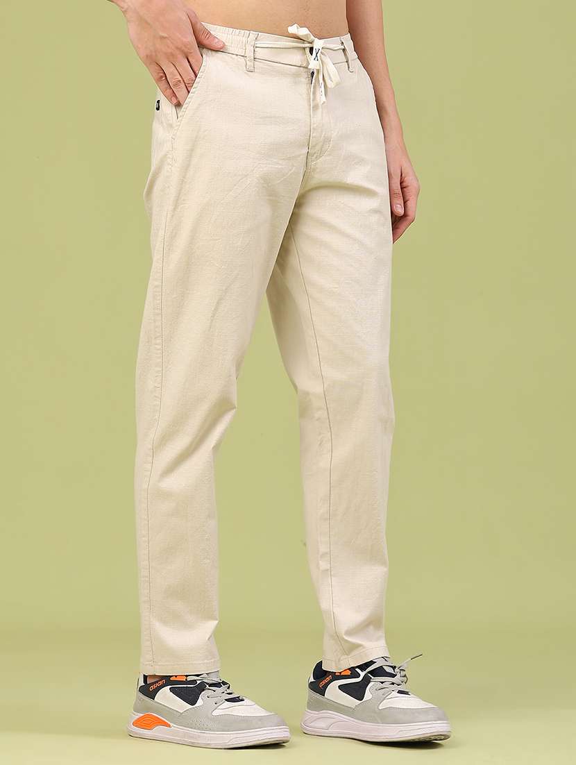men solid mid rise chinos casual trouser - 22287317 -  Standard Image - 2