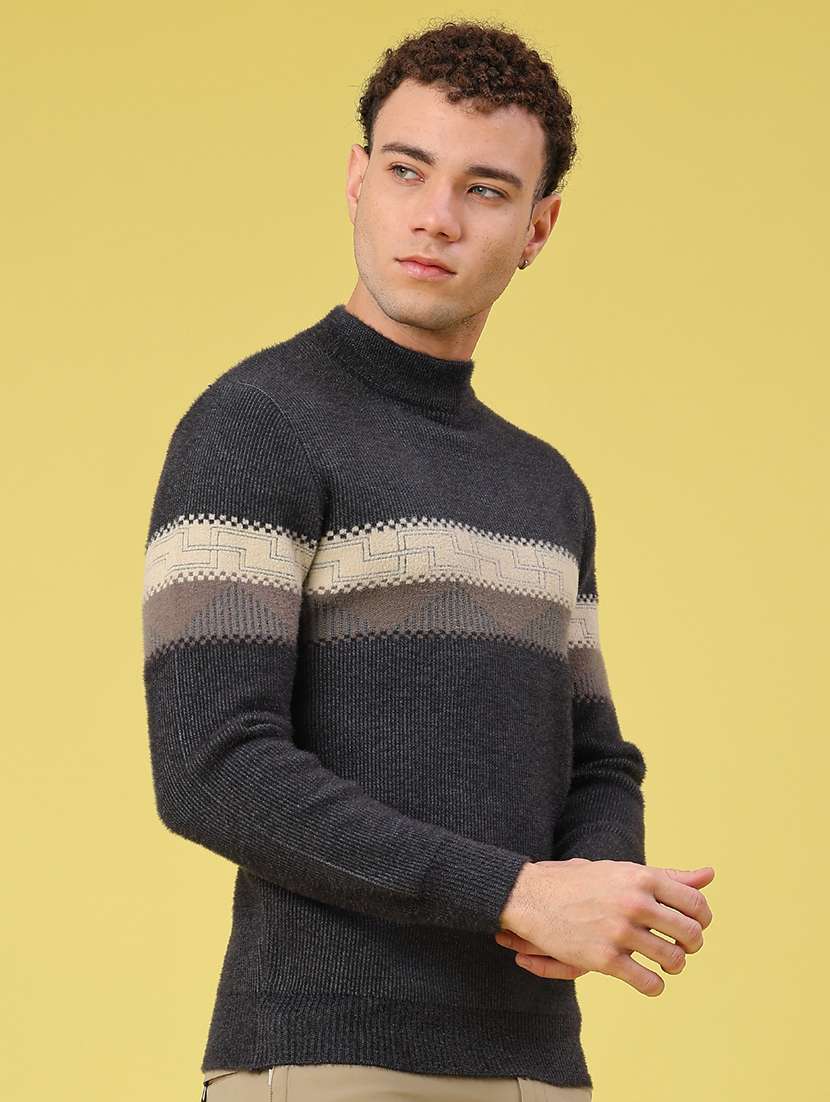 men self design long sleeve regular fit pullover  - 22287360 -  Standard Image - 2