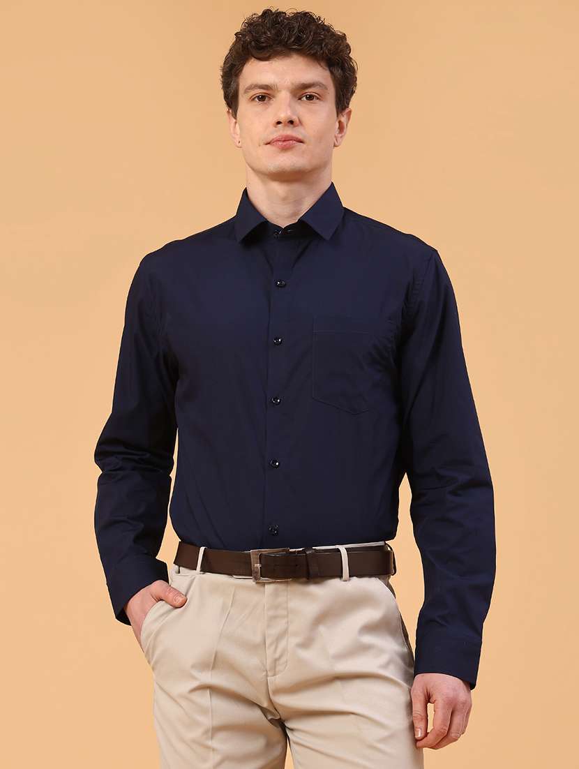 men solid long sleeve slim fit formal shirt - 22287376 -  Standard Image - 2