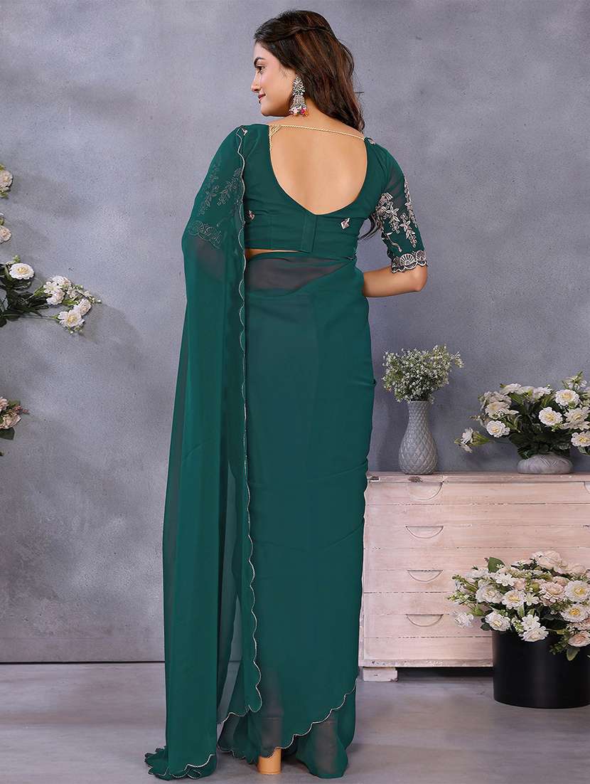 women solid plain saree with blouse - 22287471 -  Standard Image - 2