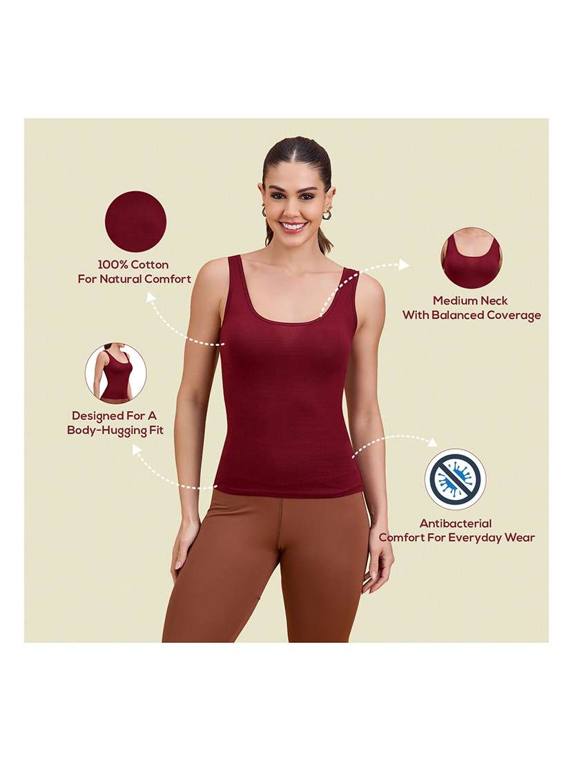 women peack of 3 solid sleeveless camisole - 22287621 -  Standard Image - 7