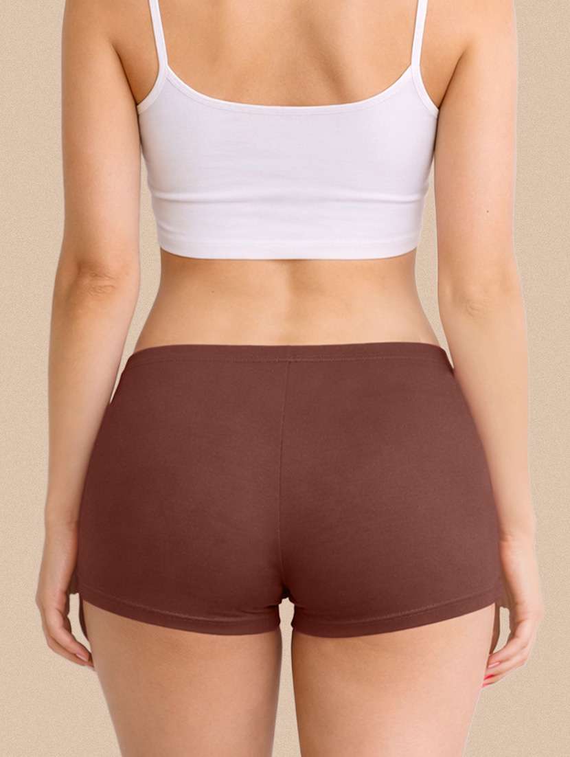 women solid mid rise boy shorts  - 22287624 -  Standard Image - 2