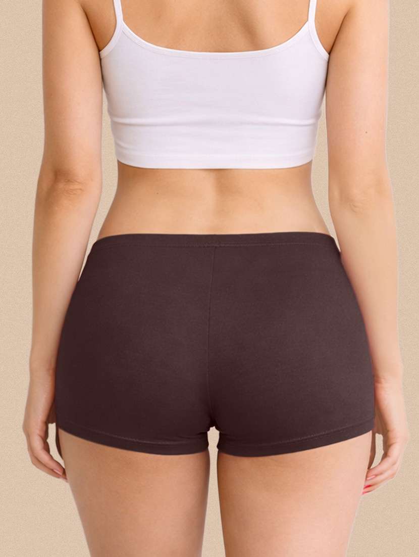 women solid mid rise boy shorts  - 22287625 -  Standard Image - 2