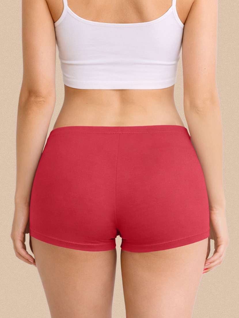 women solid mid rise boy shorts  - 22287627 -  Standard Image - 2