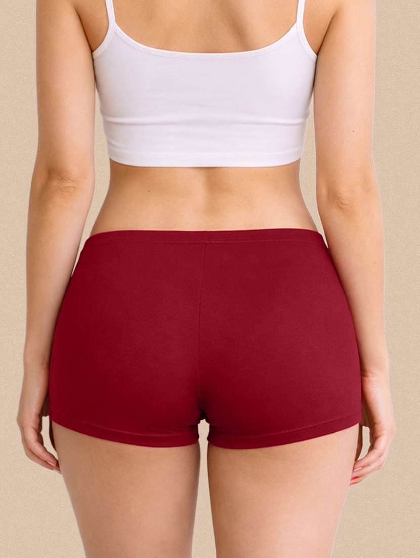 women solid mid rise boy shorts  - 22287628 -  Standard Image - 2