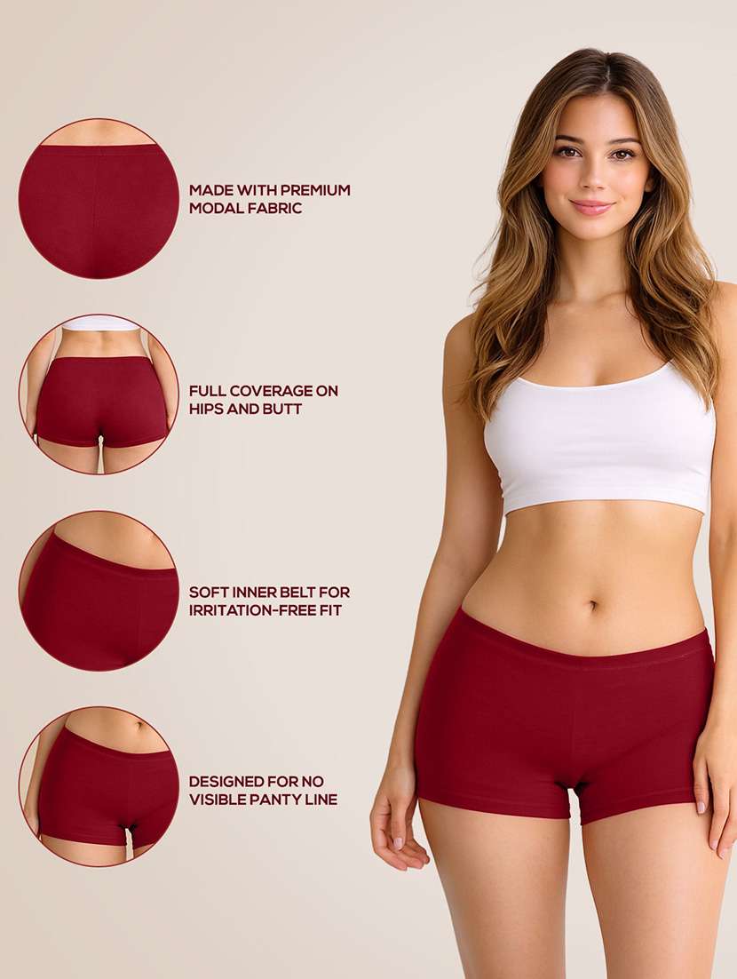 women pack of 3 solid boy shorts panty - 22287694 -  Standard Image - 7
