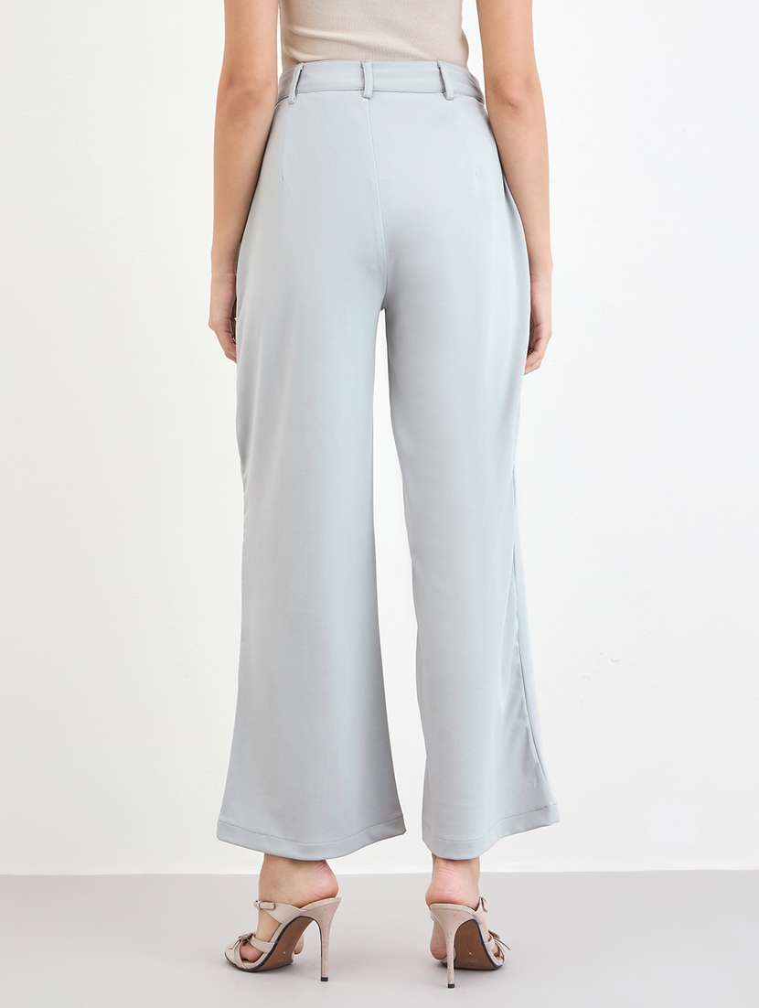 women solid high rise bootcut trouser - 22287776 -  Standard Image - 2