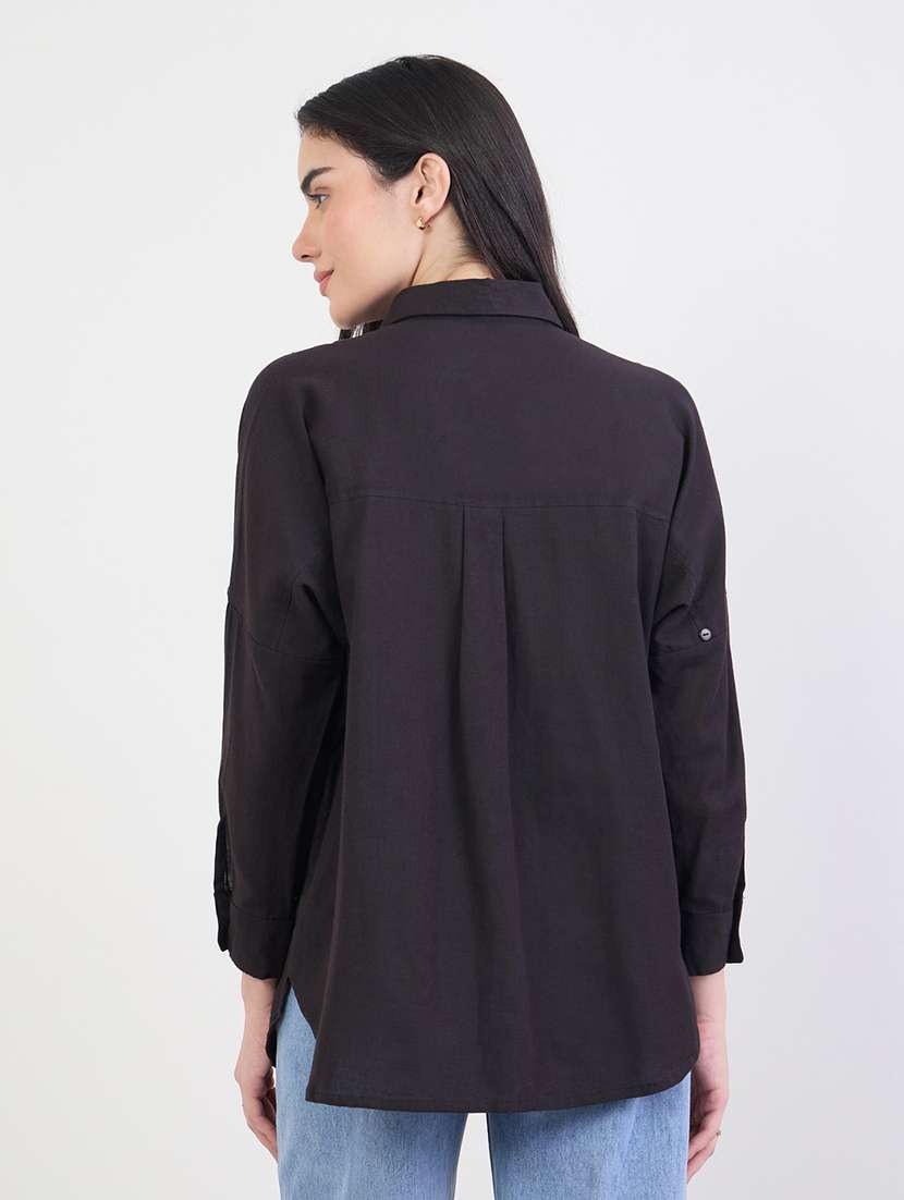 women embroidered collared long sleeve shirt - 22287822 -  Standard Image - 2