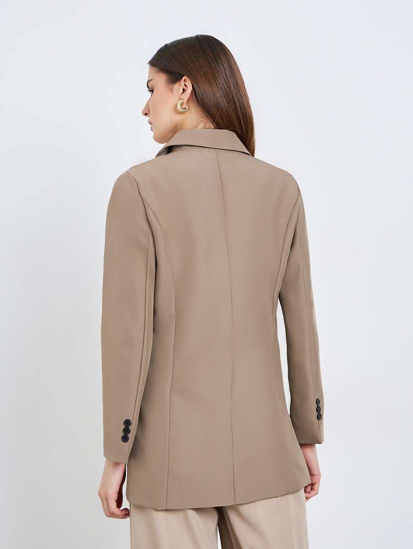 women solid long sleeve double breasted blazer - 22287851 -  Standard Image - 2