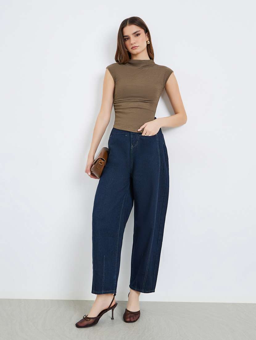 women solid sleevless asymmetric top - 22287864 -  Standard Image - 2