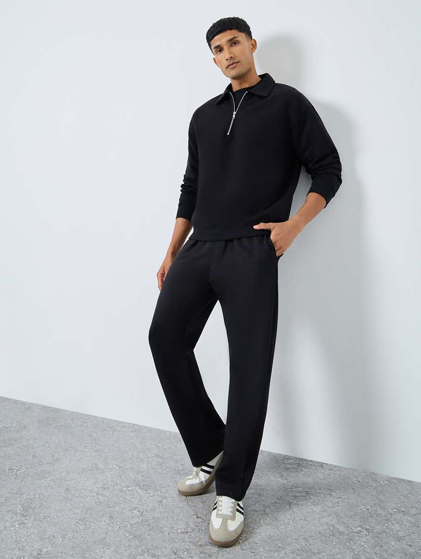 men solid mid rise relaxed fit track pant - 22287918 -  Standard Image - 2