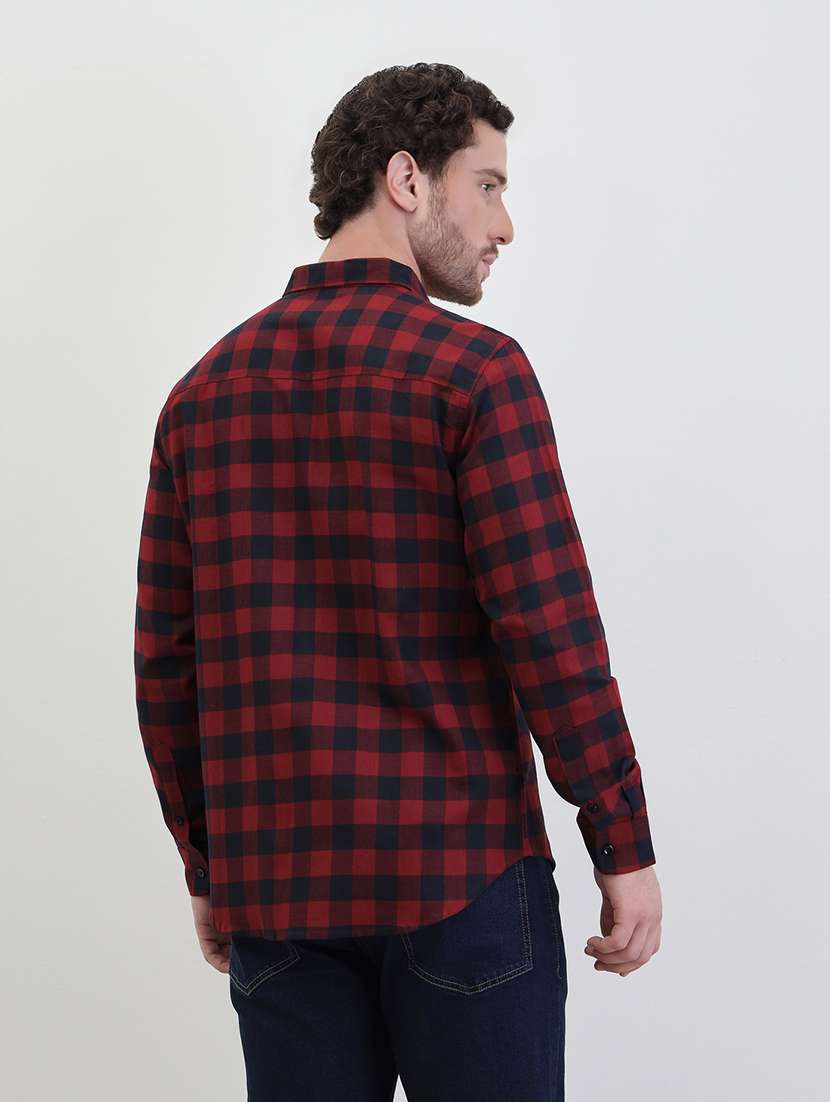 men checkered long sleeve regualr fit casual shirt - 22287954 -  Standard Image - 2