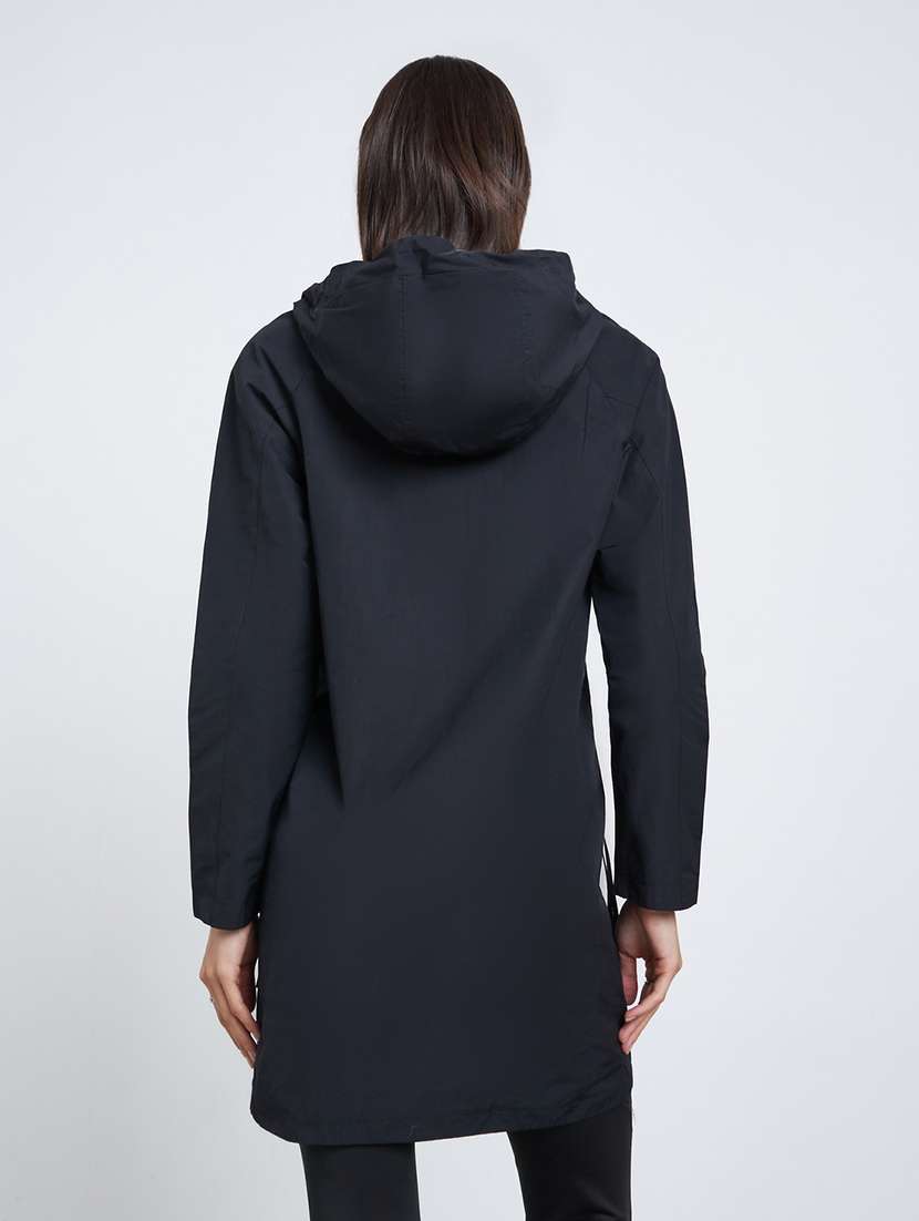 women solid long sleeve hooded jacket - 22287968 -  Standard Image - 2