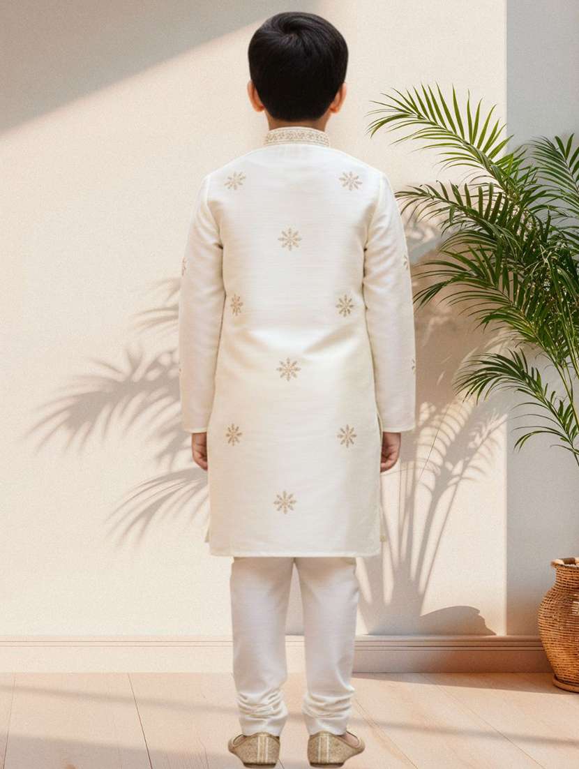 boys embroidered long sleeve kurta and pyjama set - 22287999 -  Standard Image - 2