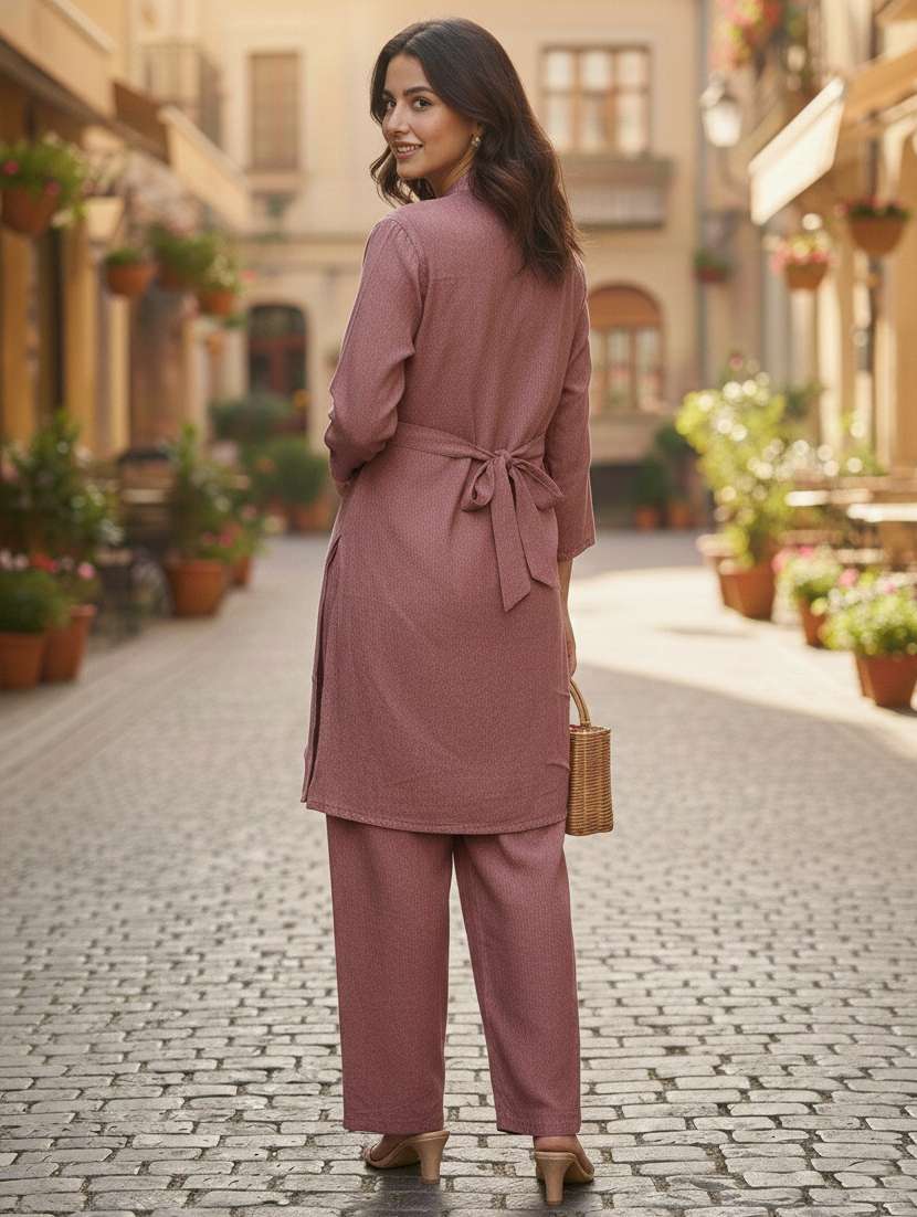 Women Embroidered Three Quarter Sleeve Co-ord Set - 22288050 -  Standard Image - 2