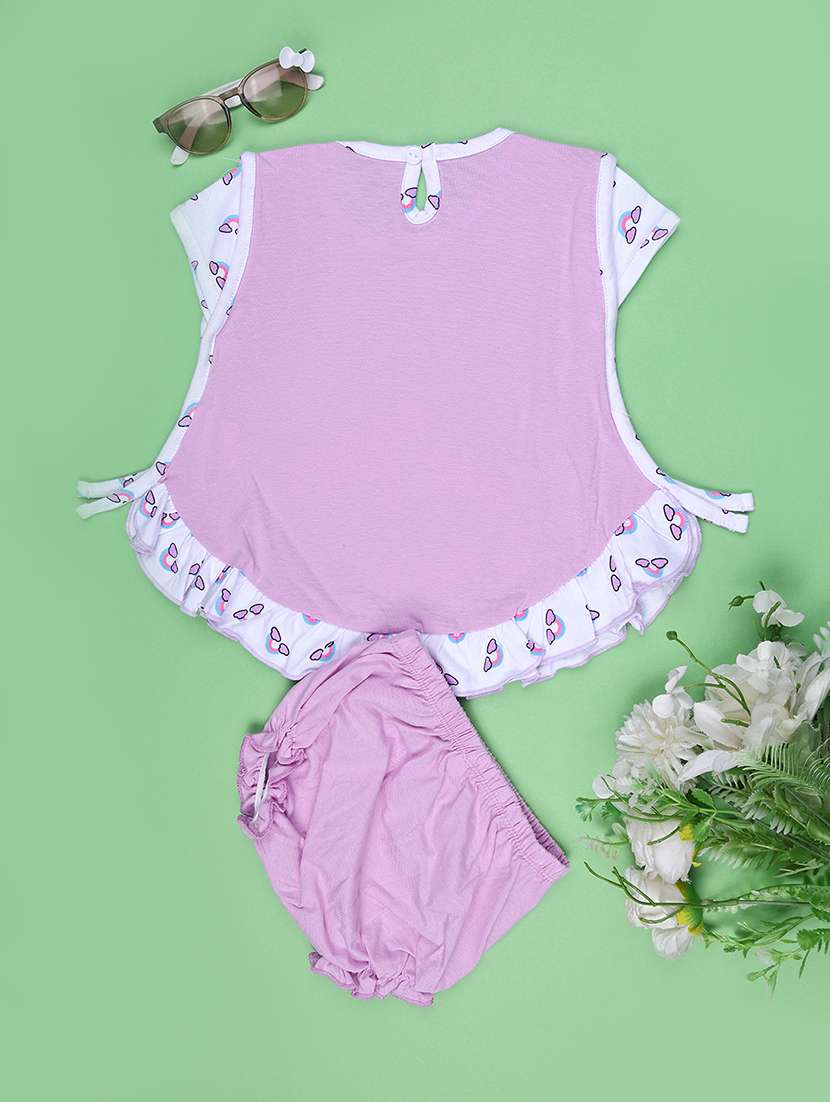 girls printed round neck frock with bloomer - 22288384 -  Standard Image - 2