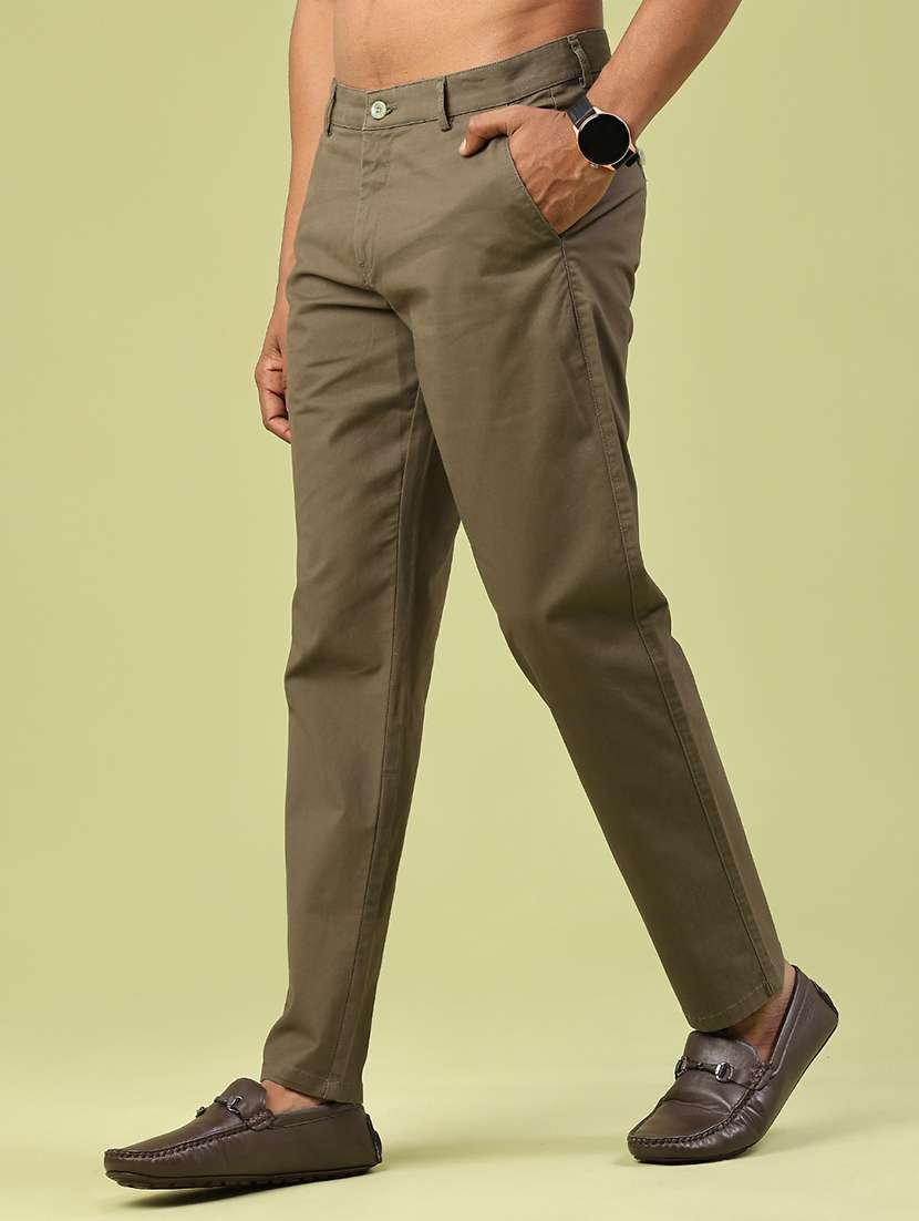 men solid mid rise chinos casual trouser - 22288513 -  Standard Image - 2