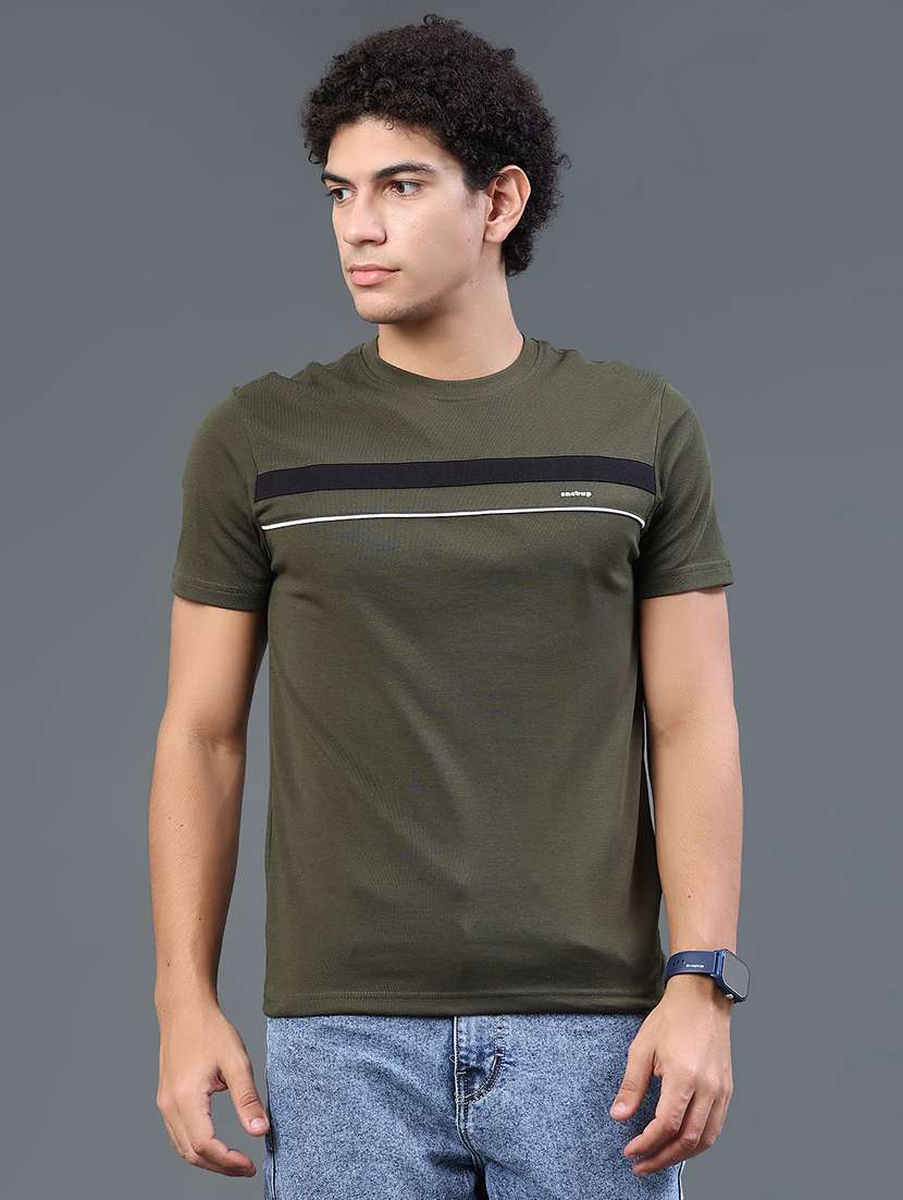 men taped short sleeves regular fit t-shirt - 22288564 -  Standard Image - 2