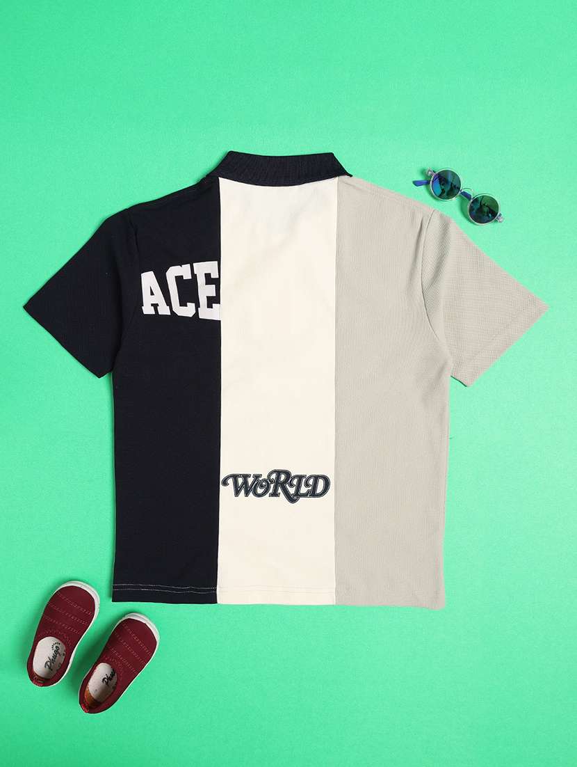 boys colourblocked short sleeves polo t-shirt - 22288594 -  Standard Image - 2