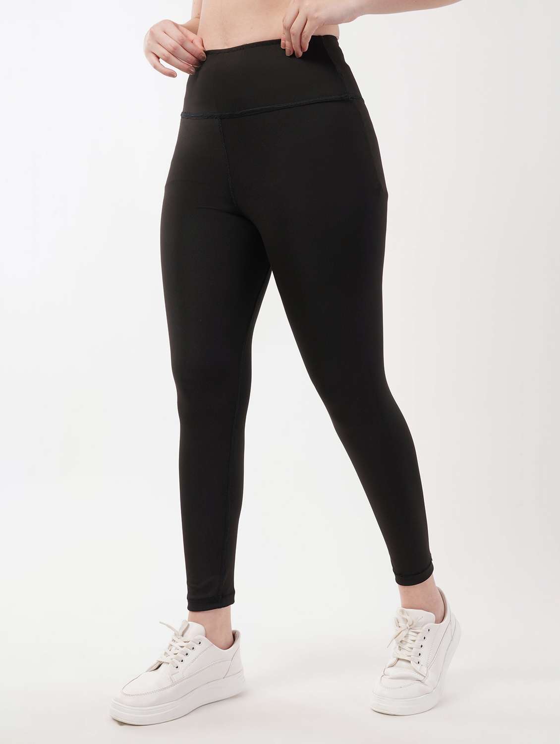 women solid high rise ankle length legging - 22288626 -  Standard Image - 2