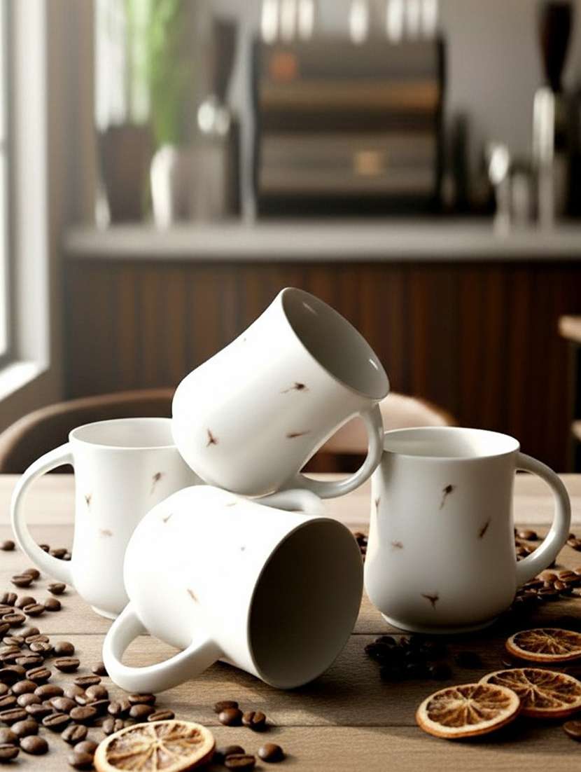 moody panda elegant collection | mug set of 4 | coffee mug | milk mug | ceramic mugs | 300ml | designer mugs