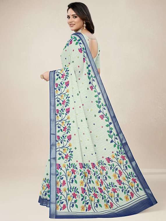 women floral casual wear saree with blouse - 22288698 -  Standard Image - 2