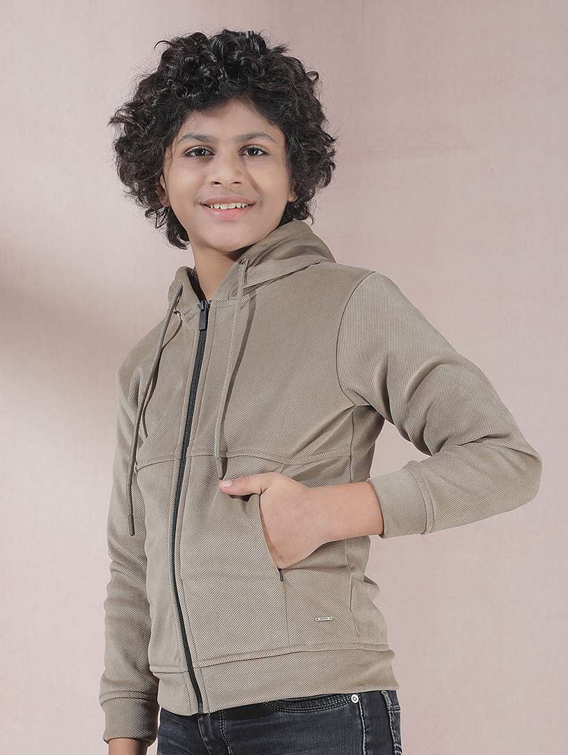 boys solid long sleeve hooded jacket - 22288769 -  Standard Image - 2