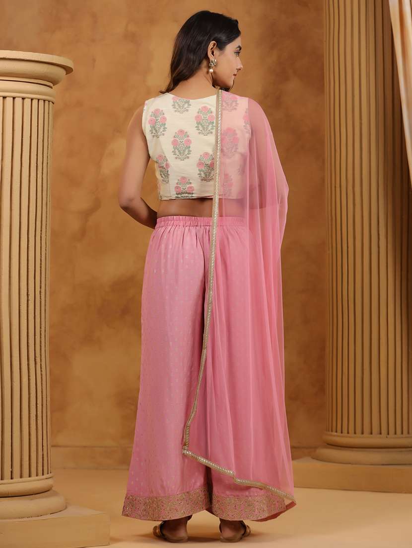 women floral sleeveless top pant with dupatta set - 22288772 -  Standard Image - 2