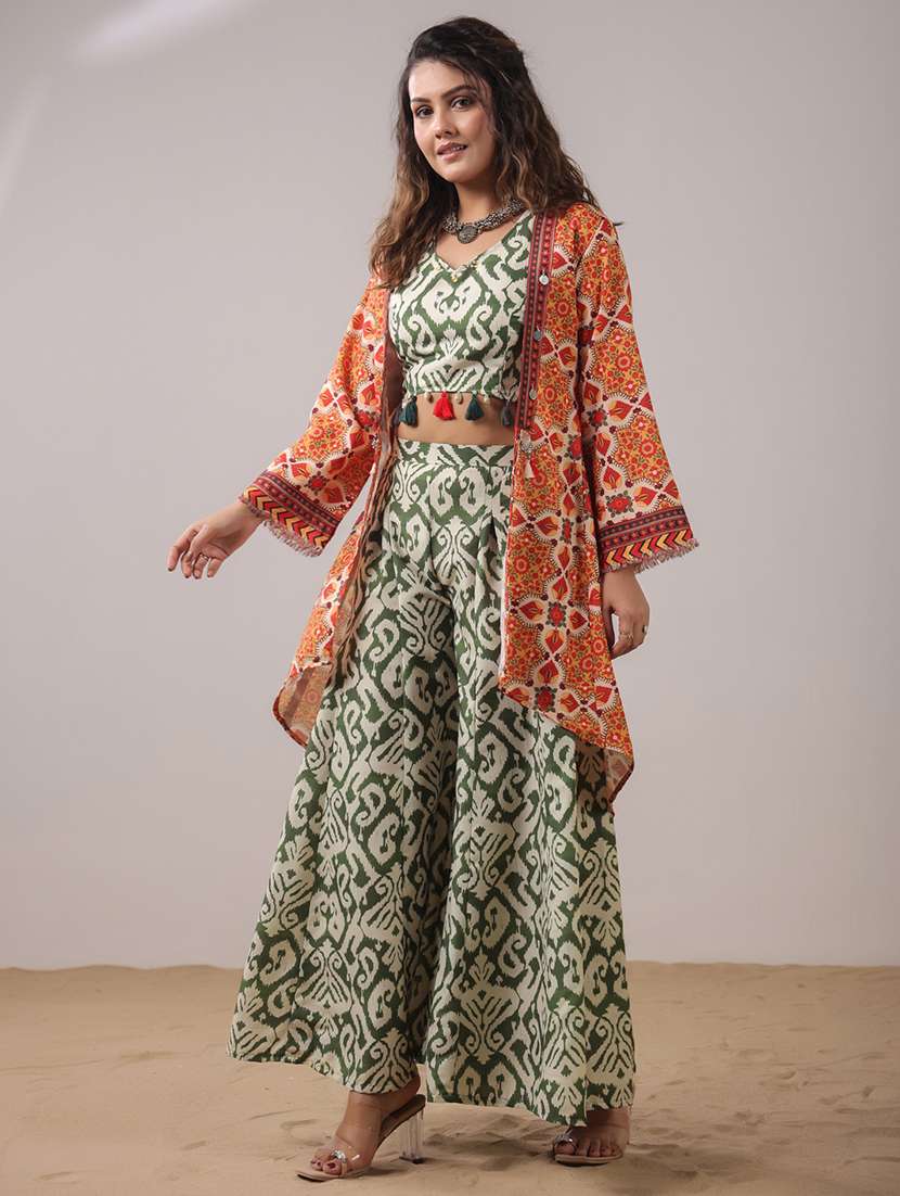 women ikat long sleeve fusion set - 22288774 -  Standard Image - 2