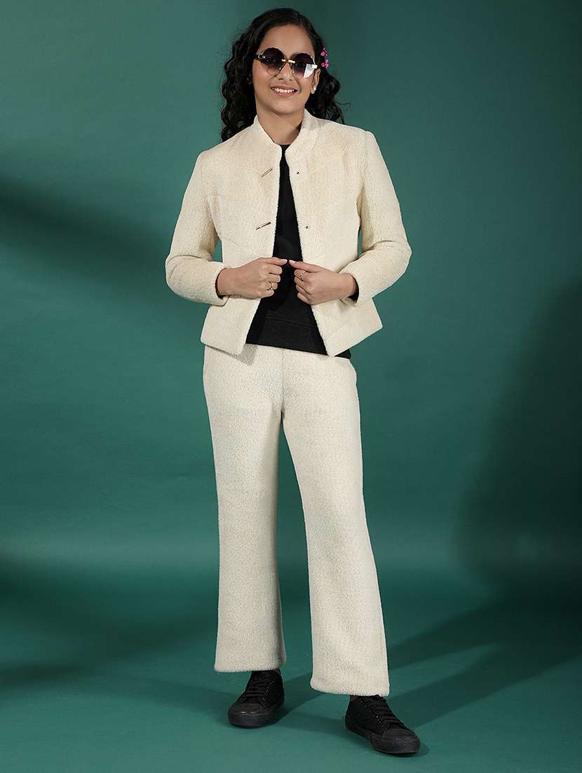 girls solid shirt & trouser co-ord set - 22288776 -  Standard Image - 2