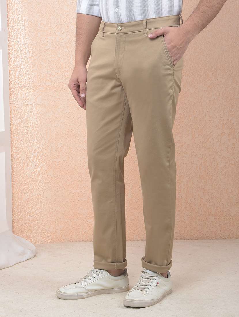 men solid mid rise chinos casual trouser - 22288816 -  Standard Image - 2