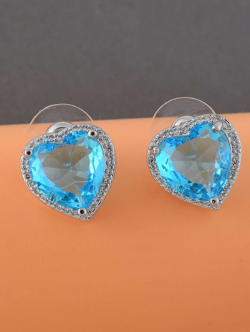 women blue drop earring