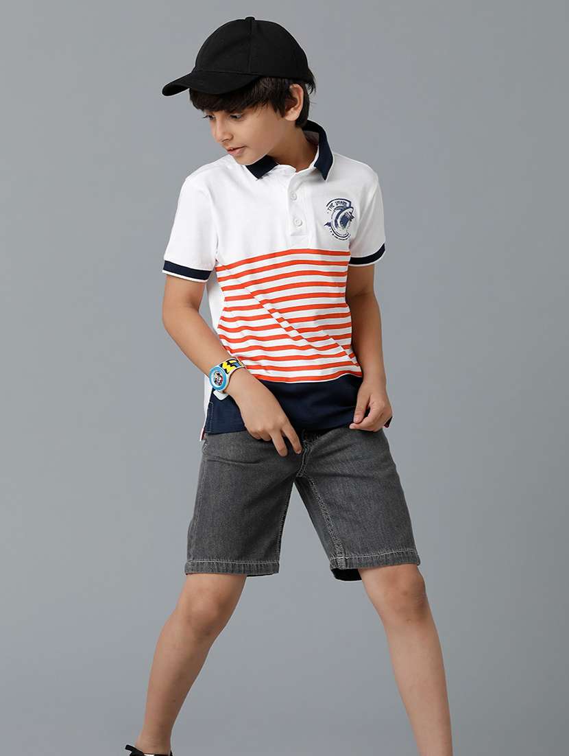 boys solid mid rise denim shorts - 22289142 -  Standard Image - 2