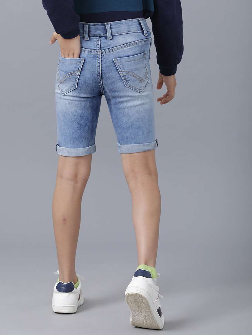 boys solid mid rise denim shorts - 22289158 -  Standard Image - 2