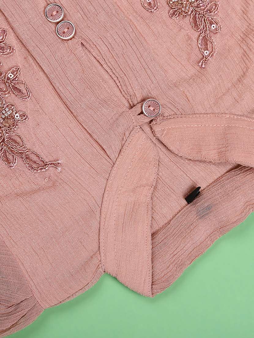 girls solid with work puff sleeve top - 22289521 -  Standard Image - 2