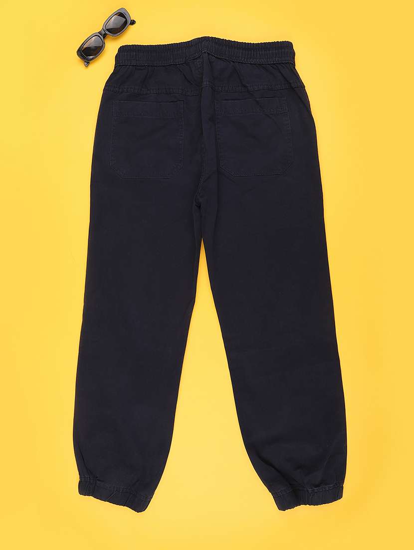 boys solid mid rise regular fit jogger - 22289869 -  Standard Image - 2