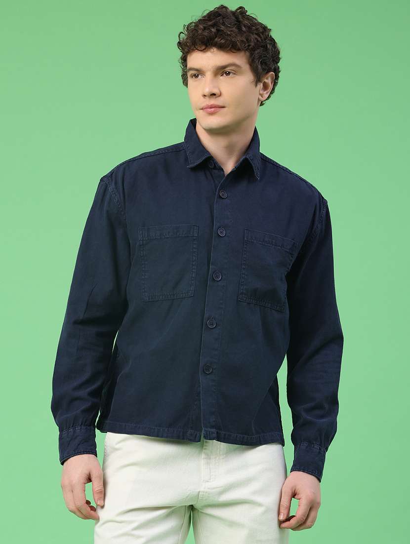 men solid long sleeves casual shirt - 22289871 -  Standard Image - 2