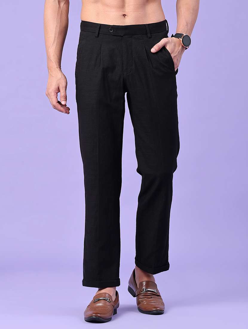 men solid mid rise regular fit chinos